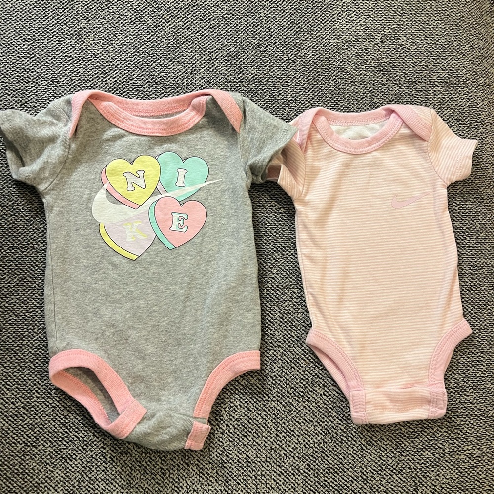 Nike Gray and Pink Bodysuits Set for Comfort and Style